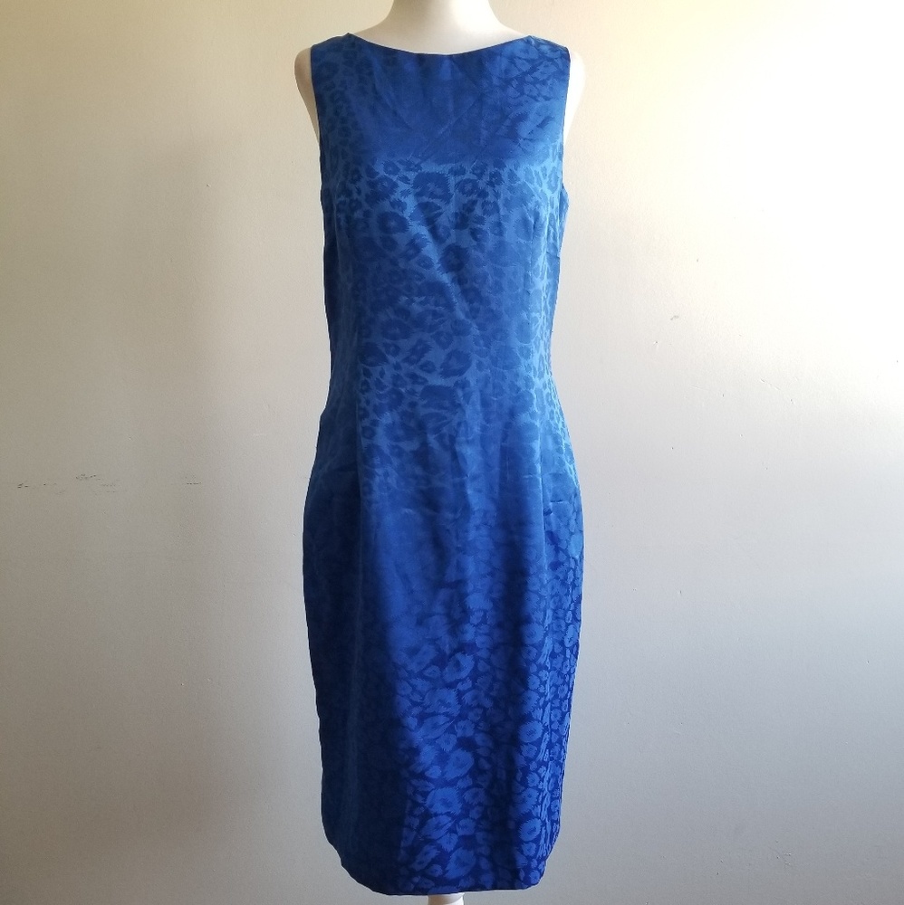 Helene Berman London NWT Blue Animal Print Dress